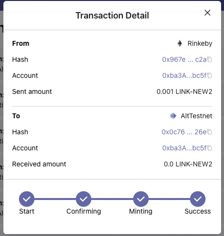 Bridge Explorer Transaction Details